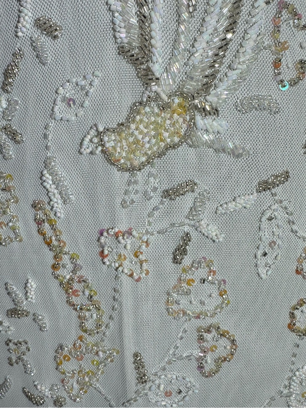 Ivory Halter hand beaded, and embroidered Attitudes by Debra Gown. STUNNING!! - Picture 7 of 14